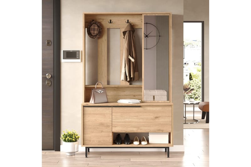 Aulakalusto Liyakat - Pähkinä - Säilytys - Vaatesäilytys - Vaatekaappi - Vaatekaapin hyllyjärjestelmät - Koriteline runko