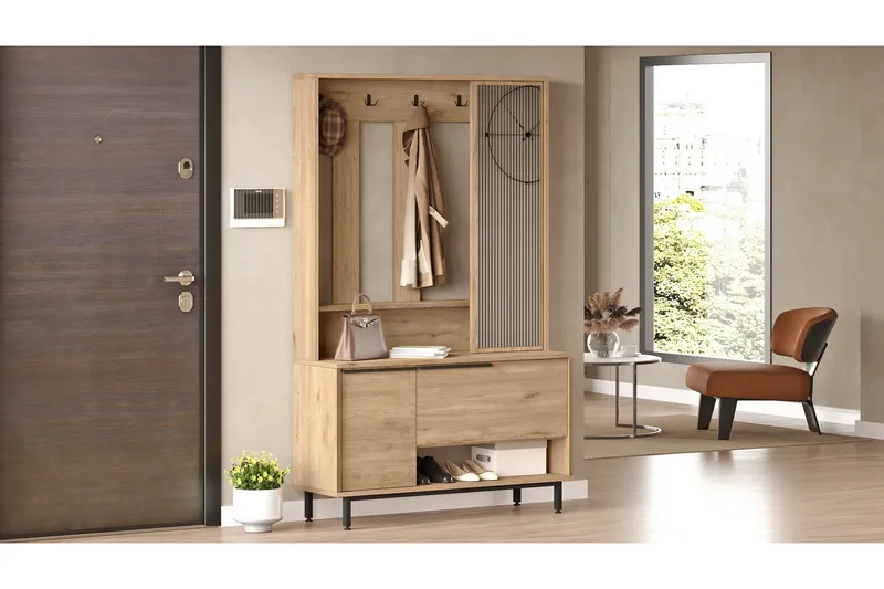 Aulakalusto Liyakat - Pähkinä - Säilytys - Vaatesäilytys - Vaatekaappi - Vaatekaapin hyllyjärjestelmät - Koriteline runko