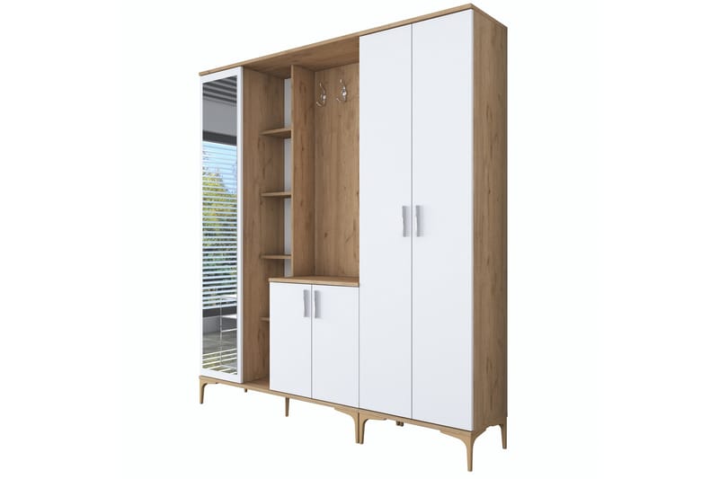 Aulakalusto Lukkha - Pähkinä/Valkoinen - Säilytys - Vaatesäilytys - Vaatekaappi - Vaatekaapin hyllyjärjestelmät - Koriteline runko