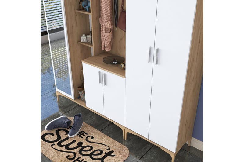 Aulakalusto Lukkha - Pähkinä/Valkoinen - Säilytys - Vaatesäilytys - Vaatekaappi - Vaatekaapin hyllyjärjestelmät - Koriteline runko