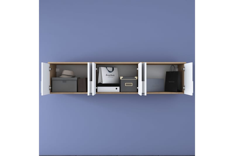 Aulakalusto Lukkha - Pähkinä/Valkoinen - Säilytys - Vaatesäilytys - Vaatekaappi - Vaatekaapin hyllyjärjestelmät - Koriteline runko