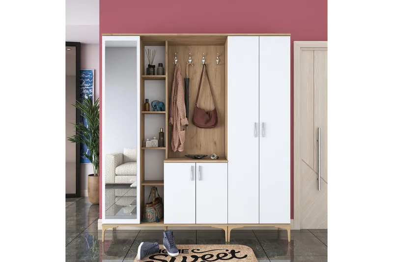 Aulakalusto Lukkha, Pähkinä/Valkoinen