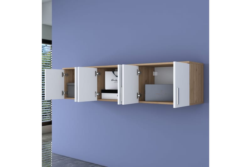 Aulakalusto Lukkha - Pähkinä/Valkoinen - Säilytys - Vaatesäilytys - Vaatekaappi - Vaatekaapin hyllyjärjestelmät - Koriteline runko