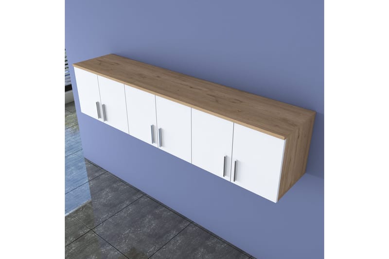 Aulakalusto Lukkha - Pähkinä/Valkoinen - Säilytys - Vaatesäilytys - Vaatekaappi - Vaatekaapin hyllyjärjestelmät - Koriteline runko