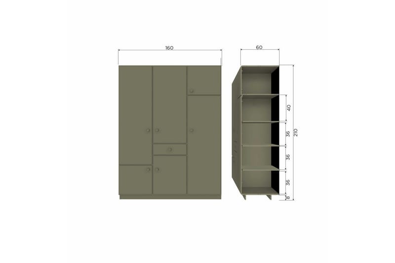 Vaatekaapin hyllysetti Alfie - Säilytys - Vaatesäilytys - Vaatekaappi - Vaatekaapin hyllyjärjestelmät - Tarvikkeet hyllyt