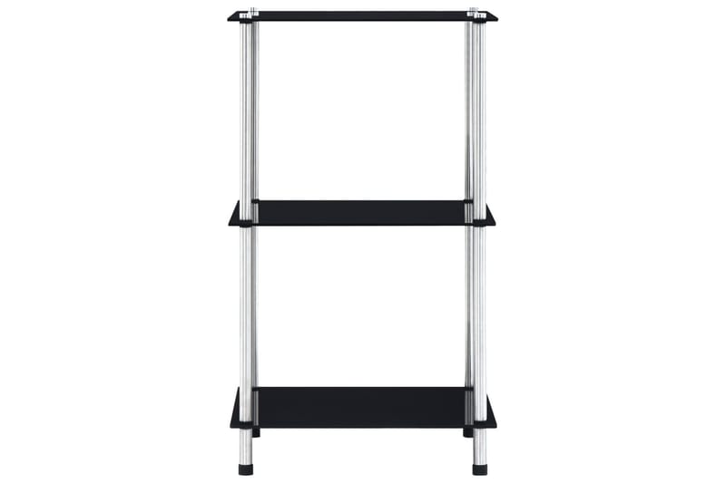 3-kerroksinen hylly musta 40x40x67 cm karkaistu lasi - Musta - Säilytys - Vaatesäilytys - Vaatekaappi - Vaatekaapin hyllyjärjestelmät - Vaatekaapin hyllytaso