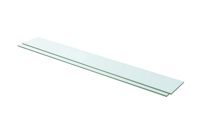 Hyllyt 2 kpl kirkas lasi 110x15 cm - Säilytys - Vaatesäilytys - Vaatekaappi - Vaatekaapin hyllyjärjestelmät - Vaatekaapin hyllytaso