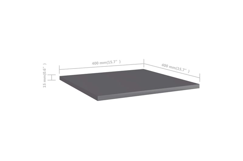 Kirjahyllytasot 8 kpl korkeakiilto harmaa 40x40x1,5 cm - Harmaa - Säilytys - Vaatesäilytys - Vaatekaappi - Vaatekaapin hyllyjärjestelmät - Vaatekaapin hyllytaso