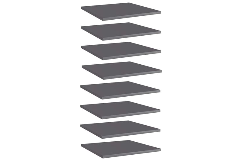 Kirjahyllytasot 8 kpl korkeakiilto harmaa 40x40x1,5 cm - Harmaa - Säilytys - Vaatesäilytys - Vaatekaappi - Vaatekaapin hyllyjärjestelmät - Vaatekaapin hyllytaso