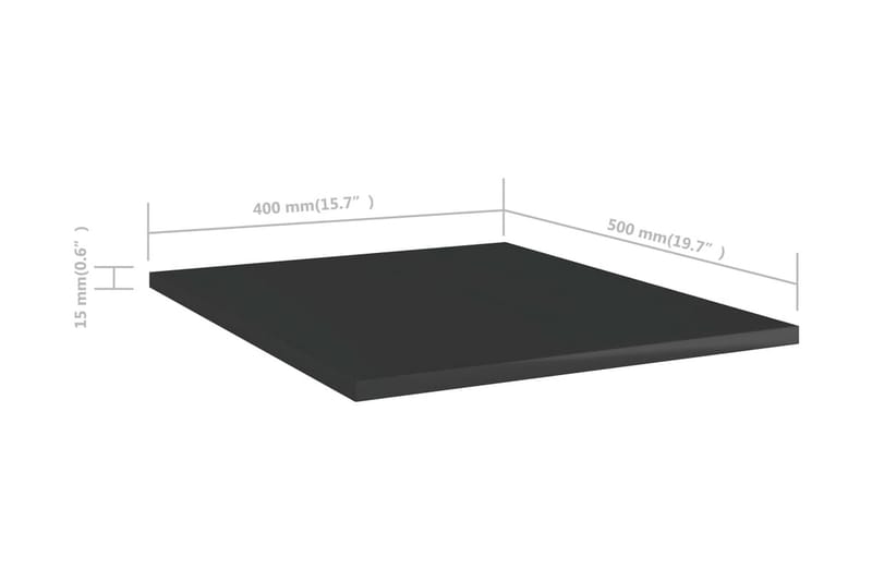 Kirjahyllytasot 8 kpl korkeakiilto musta 40x50x1,5 cm - Musta - Säilytys - Vaatesäilytys - Vaatekaappi - Vaatekaapin hyllyjärjestelmät - Vaatekaapin hyllytaso