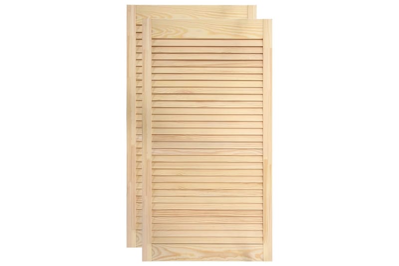 Säleikköovet 2 kpl täysi mänty 99,3x39,4 cm - Ruskea - Säilytys - Vaatesäilytys - Vaatekaappi - Vaatekaapin ovi - Vaatekaapin päätylevy
