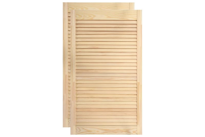 Säleikköovet 2 kpl täysi mänty 99,3x49,4 cm - Ruskea - Säilytys - Vaatesäilytys - Vaatekaappi - Vaatekaapin ovi - Vaatekaapin päätylevy
