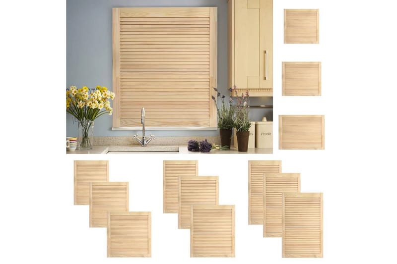 Säleikköovet 4 kpl täysi mänty 69x39,4 cm - Ruskea - Säilytys - Vaatesäilytys - Vaatekaappi - Vaatekaapin ovi - Vaatekaapin päätylevy