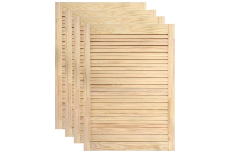 Säleikköovet 4 kpl täysi mänty 69x39,4 cm - Ruskea - Säilytys - Vaatesäilytys - Vaatekaappi - Vaatekaapin ovi - Vaatekaapin päätylevy