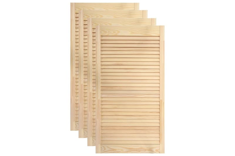 Säleikköovet 4 kpl täysi mänty 99,3x39,4 cm - Ruskea - Säilytys - Vaatesäilytys - Vaatekaappi - Vaatekaapin ovi - Vaatekaapin päätylevy