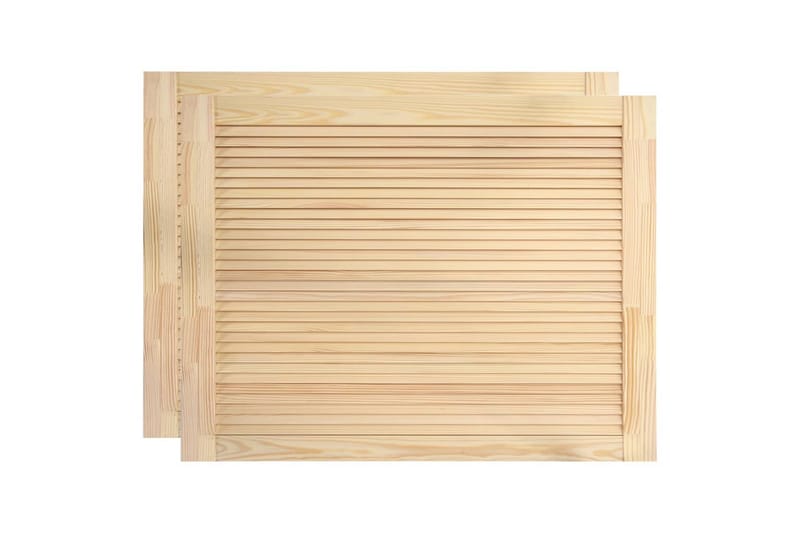 Säleikköovi 2 kpl täysi mänty 39,5x59,4 cm - Ruskea - Säilytys - Vaatesäilytys - Vaatekaappi - Vaatekaapin ovi - Vaatekaapin päätylevy