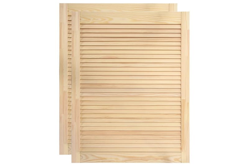 Säleikköovi 2 kpl täysi mänty 61,5x39,4 cm - Ruskea - Säilytys - Vaatesäilytys - Vaatekaappi - Vaatekaapin ovi - Vaatekaapin päätylevy