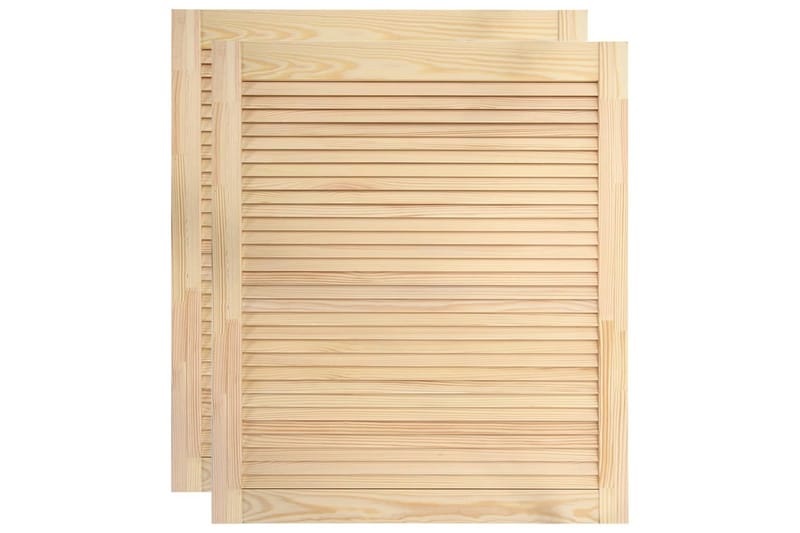 Säleikköovi 2 kpl täysi mänty 61,5x49,4 cm - Ruskea - Säilytys - Vaatesäilytys - Vaatekaappi - Vaatekaapin ovi - Vaatekaapin päätylevy