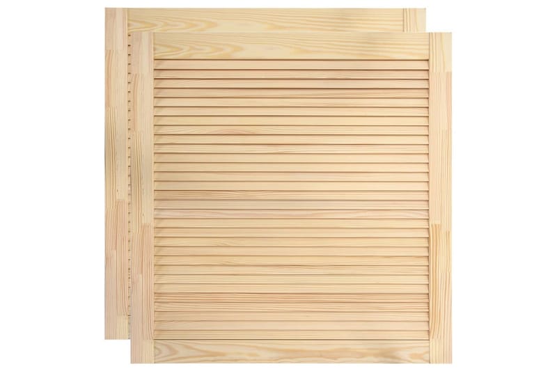 Säleikköovi 2 kpl täysi mänty 61,5x59,4 cm - Ruskea - Säilytys - Vaatesäilytys - Vaatekaappi - Vaatekaapin ovi - Vaatekaapin päätylevy
