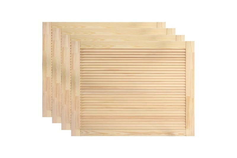 Säleikköovi 4 kpl täysi mänty 39,5x59,4 cm - Ruskea - Säilytys - Vaatesäilytys - Vaatekaappi - Vaatekaapin ovi - Vaatekaapin päätylevy