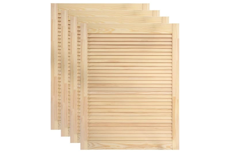 Säleikköovi 4 kpl täysi mänty 61,5x39,4 cm - Ruskea - Säilytys - Vaatesäilytys - Vaatekaappi - Vaatekaapin ovi - Vaatekaapin päätylevy