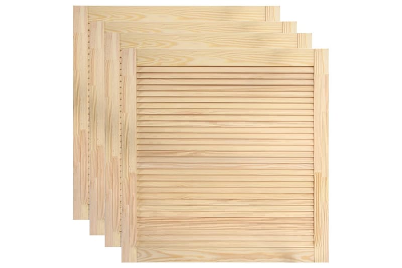 Säleikköovi 4 kpl täysi mänty 61,5x59,4 cm - Ruskea - Säilytys - Vaatesäilytys - Vaatekaappi - Vaatekaapin ovi - Vaatekaapin päätylevy