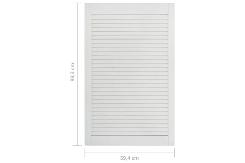 Säleikköovi täysi mänty valkoinen 99,3x59,4 cm - Valkoinen - Säilytys - Vaatesäilytys - Vaatekaappi - Vaatekaapin ovi - Vaatekaapin päätylevy