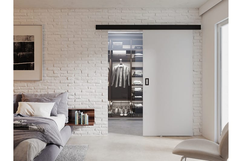 Liukuovi Majong 204 cm - Valkoinen - Säilytys - Vaatesäilytys - Vaatekaappi - Vaatekaapin ovi - Vaatekaapin liukuovi