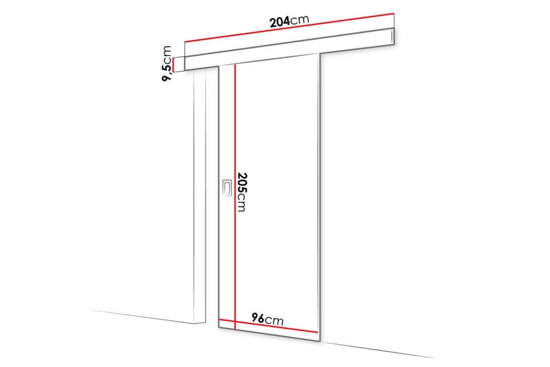 Liukuovi Majong 204 cm - Säilytys - Vaatesäilytys - Vaatekaappi - Vaatekaapin ovi - Vaatekaapin liukuovi