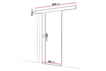 Liukuovi Majong 80 cm - Säilytys - Vaatesäilytys - Vaatekaappi - Vaatekaapin ovi - Vaatekaapin liukuovi
