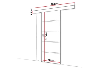 Liukuovi Majong Plus 204 cm - Luonnonväri - Säilytys - Vaatesäilytys - Vaatekaappi - Vaatekaapin ovi - Vaatekaapin liukuovi