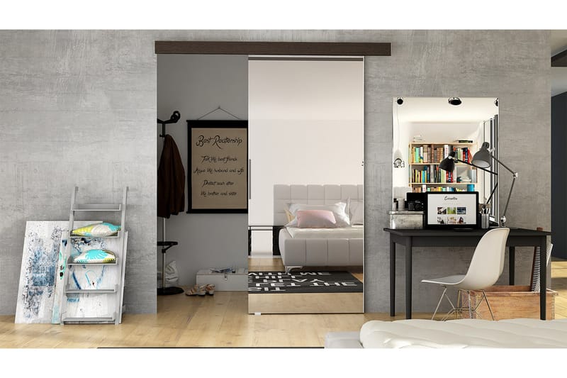 Liukuovi Nemanja 86x205 cm - Ruskea - S�äilytys - Vaatesäilytys - Vaatekaappi - Vaatekaapin ovi - Vaatekaapin liukuovi