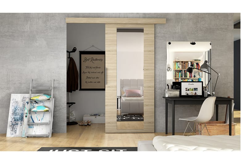 Liukuovi Nemanja 86x205 cm - Tammi - Säilytys - Vaatesäilytys - Vaatekaappi - Vaatekaapin ovi - Vaatekaapin liukuovi