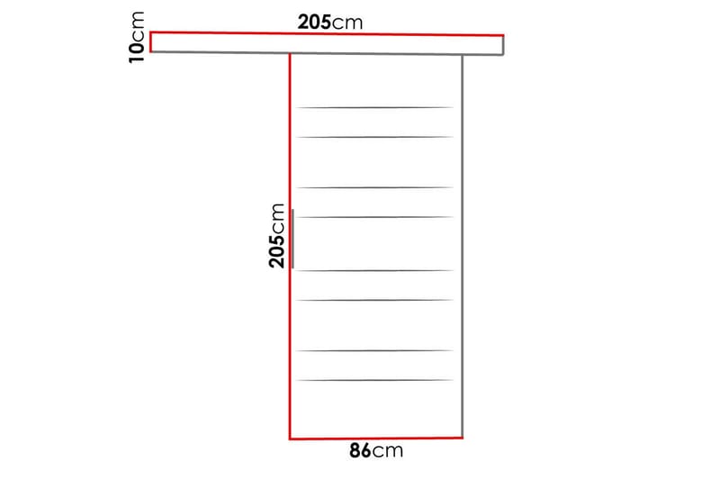 Liukuovi Nemanja - Valkoinen - Säilytys - Vaatesäilytys - Vaatekaappi - Vaatekaapin ovi - Vaatekaapin liukuovi