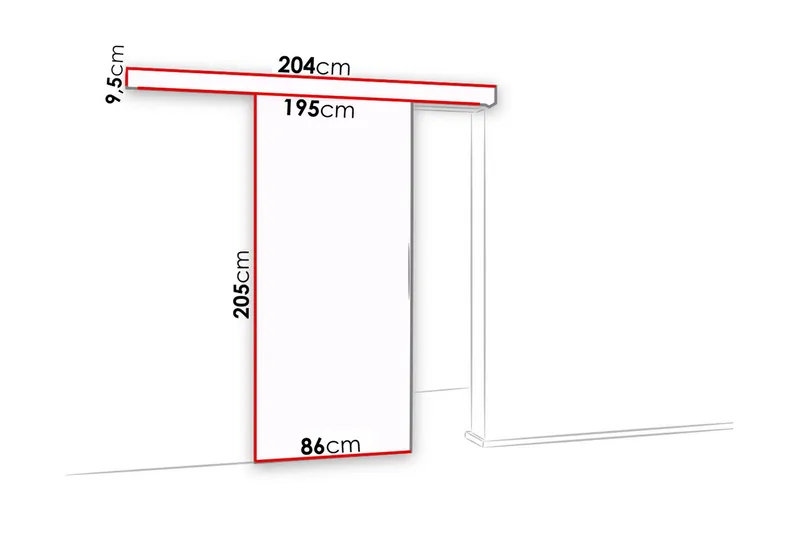 Malibu Ovi 204x86x205 cm - Säilytys - Vaatesäilytys - Vaatekaappi - Vaatekaapin ovi - Vaatekaapin liukuovi