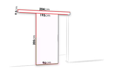 Malibu Ovi 204x96x205 cm - Säilytys - Vaatesäilytys - Vaatekaappi - Vaatekaapin ovi - Vaatekaapin liukuovi