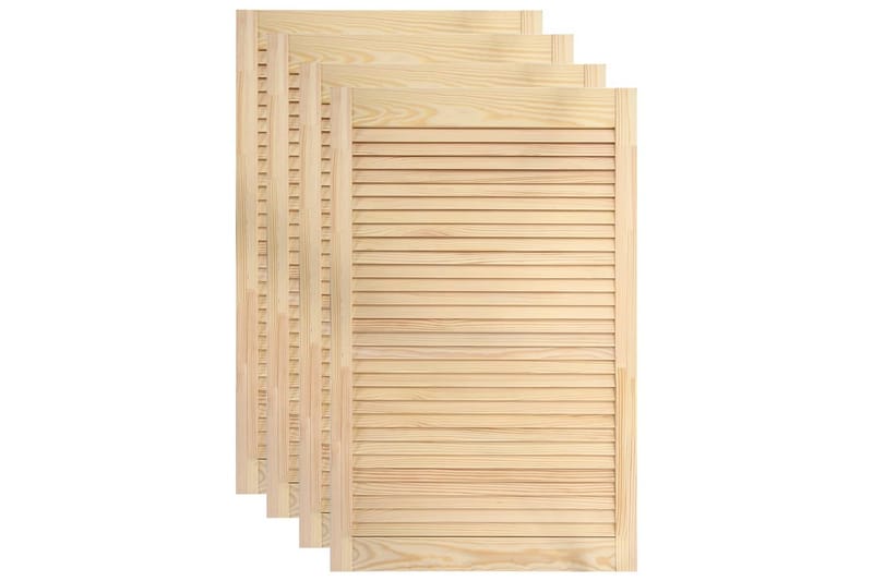 Säleikköovet 4 kpl täysi mänty 99,3x59,4 cm - Ruskea - Säilytys - Vaatesäilytys - Vaatekaappi - Vaatekaapin ovi - Vaatekaapin päätylevy