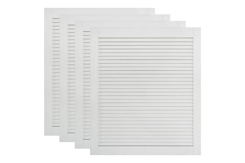 Säleikköovet 4 kpl täysi mänty valkoinen 69x59,4 cm - Valkoinen - Säilytys - Vaatesäilytys - Vaatekaappi - Vaatekaapin ovi - Vaatekaapin päätylevy