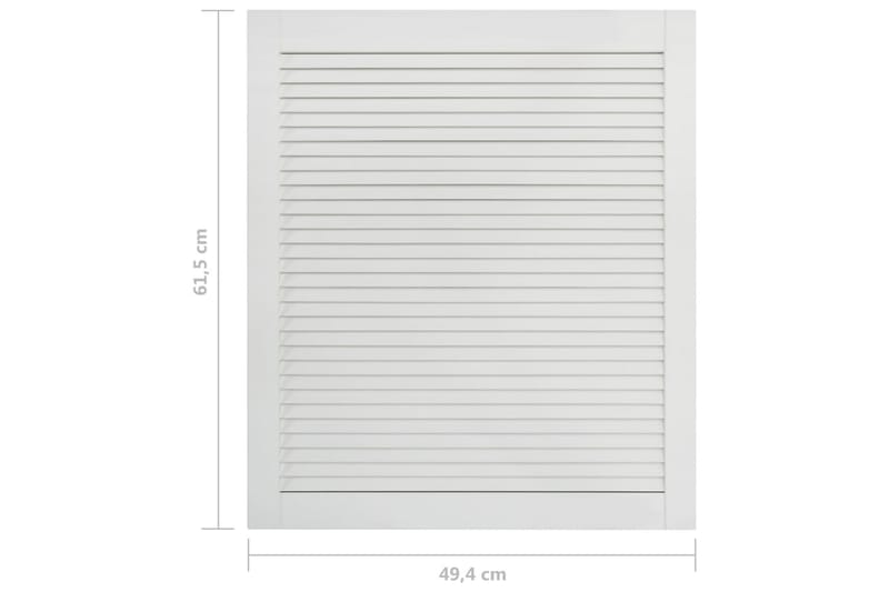 Säleikköovi 2 kpl täysi mänty valkoinen 61,5x49,4 cm - Valkoinen - Säilytys - Vaatesäilytys - Vaatekaappi - Vaatekaapin ovi - Vaatekaapin päätylevy