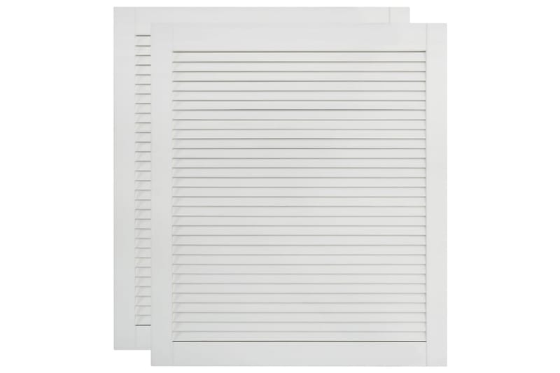 Säleikköovi 2 kpl täysi mänty valkoinen 61,5x49,4 cm - Valkoinen - Säilytys - Vaatesäilytys - Vaatekaappi - Vaatekaapin ovi - Vaatekaapin päätylevy