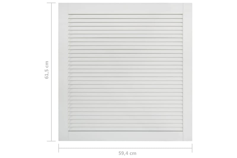 Säleikköovi 2 kpl täysi mänty valkoinen 61,5x59,4 cm - Valkoinen - Säilytys - Vaatesäilytys - Vaatekaappi - Vaatekaapin ovi - Vaatekaapin päätylevy