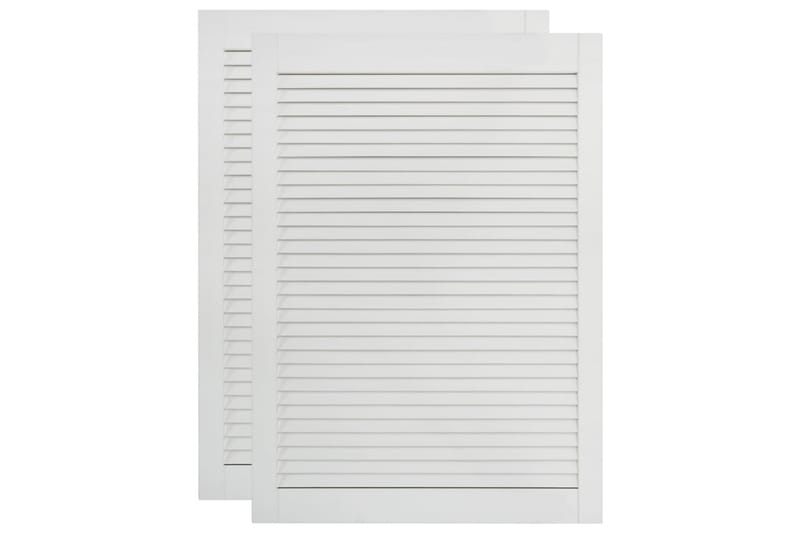 Säleikköovi 2 kpl täysi mänty valkoinen 69x39,4 cm - Valkoinen - Säilytys - Vaatesäilytys - Vaatekaappi - Vaatekaapin ovi - Vaatekaapin päätylevy