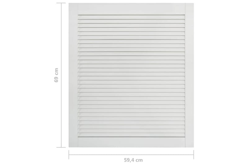 Säleikköovi 2 kpl täysi mänty valkoinen 69x59,4 cm - Valkoinen - Säilytys - Vaatesäilytys - Vaatekaappi - Vaatekaapin ovi - Vaatekaapin päätylevy