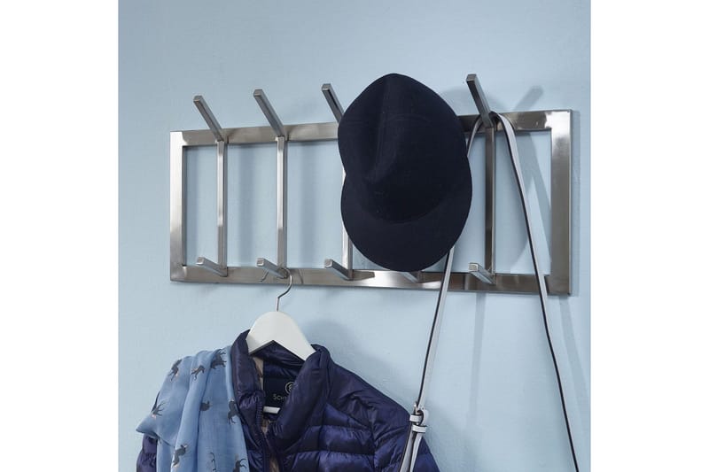 Eteinen Wohnling Seinään kiinnitettävä naulakko, 5 metallikoukkua, mattapintainen - Säilytys - Vaatesäilytys - Vaatenaulakko - Koukkunaulakot