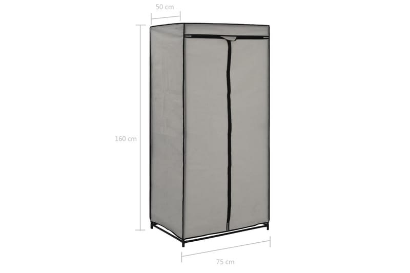 Vaatekaapit 2 kpl harmaa 75x50x160 cm - Harmaa - Säilytys - Vaatesäilytys - Vaatekaappi