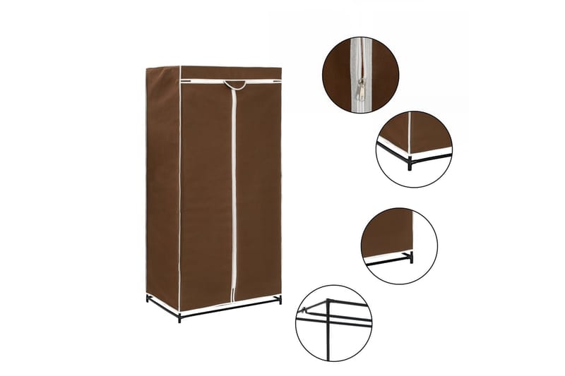 Vaatekaapit 2 kpl ruskea 75x50x160 cm - Ruskea - Säilytys - Vaatesäilytys - Vaatekaappi