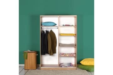 Vaatekaappi 120 cm vaalea puu - Beige - Säilytys - Vaatesäilytys - Vaatekaappi