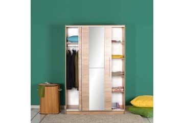 Vaatekaappi 120 cm vaalea puu - Beige - Säilytys - Vaatesäilytys - Vaatekaappi