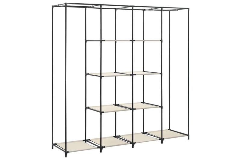 Vaatekaappi 4 lokerolla kerma 175x45x170 cm - Kerma - Säilytys - Vaatesäilytys - Vaatekaappi