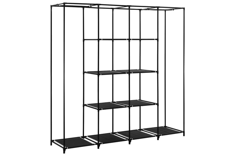 Vaatekaappi 4 lokerolla musta 175x45x170 cm - Musta - Säilytys - Vaatesäilytys - Vaatekaappi